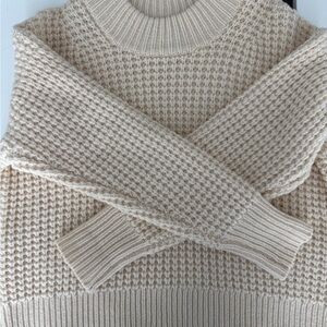 Everlane Cream Cowl Neck Sweater with Textured Knit